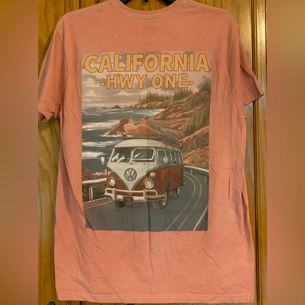 California Hwy One Graphic Tee - Coral Volkeswagen VW